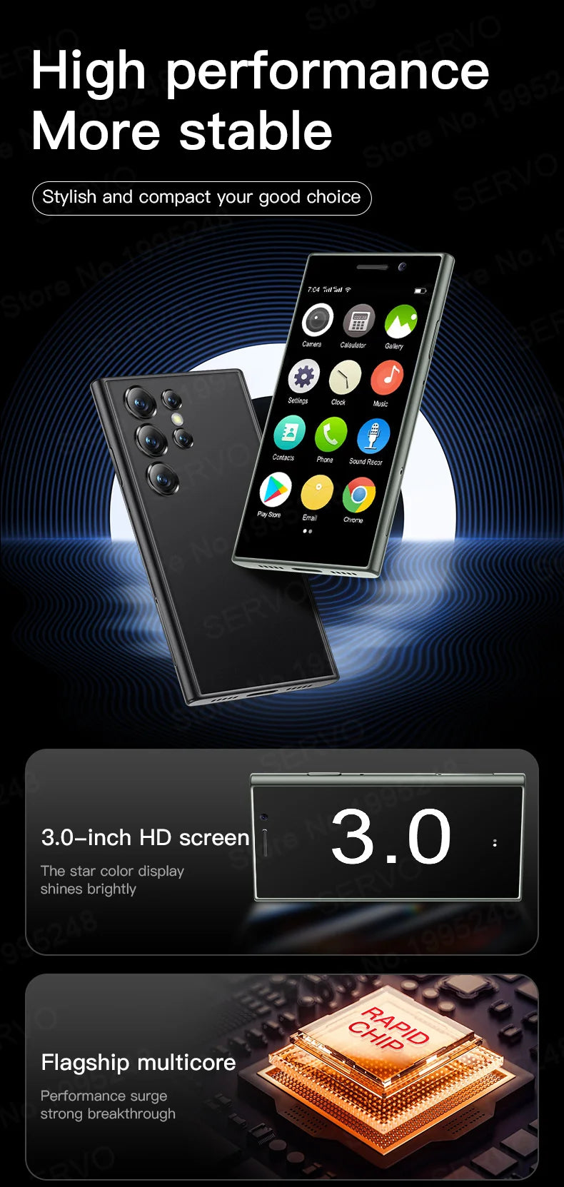 2024 New SERVO S24 Mini 4G Global Smartphone Android System Google Store 2000mAh Facial Unlock Small Smartphones Latest Upgrade - AMULET RING STORE