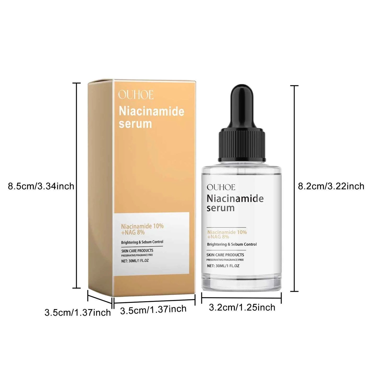 Ouhoe Niacinamide Serum Face Cleanser Brighten Skin Acne Removal Whitening Clean Pores Keratins Remove Moisturizing Skin Care