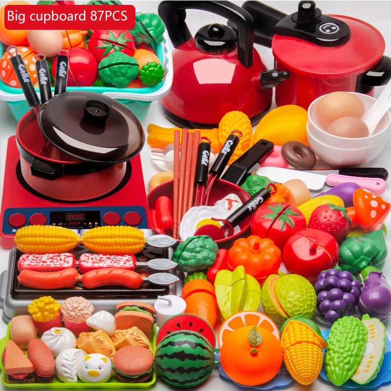 Kitchen Toys Set Kitchen Utensils Children's Simulation Education Pretend Play For Kids Girl Cooking Baby Cutting Fruit Cooking