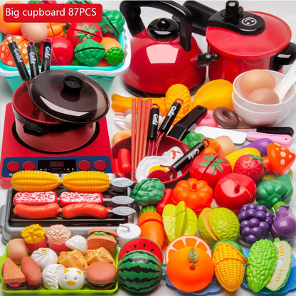 Kitchen Toys Set Kitchen Utensils Children's Simulation Education Pretend Play For Kids Girl Cooking Baby Cutting Fruit Cooking