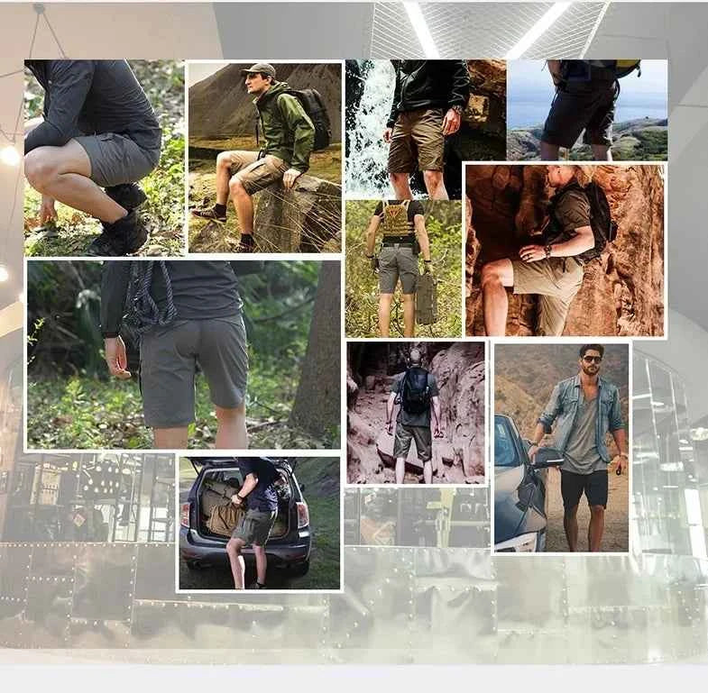 Summer Outdoor Tactical Cargo Shorts for Men - Waterproof, Multi-Pocket, Plus Size Hiking and Camping Urban Shorts