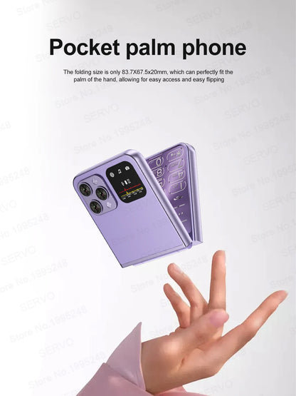 SERVO A70 Pro 3G Network Foldable Phone Speed Dial Call Recording FM Radio Flashlight Key 2.6" Screen Flip Phones 2 SIM Standby