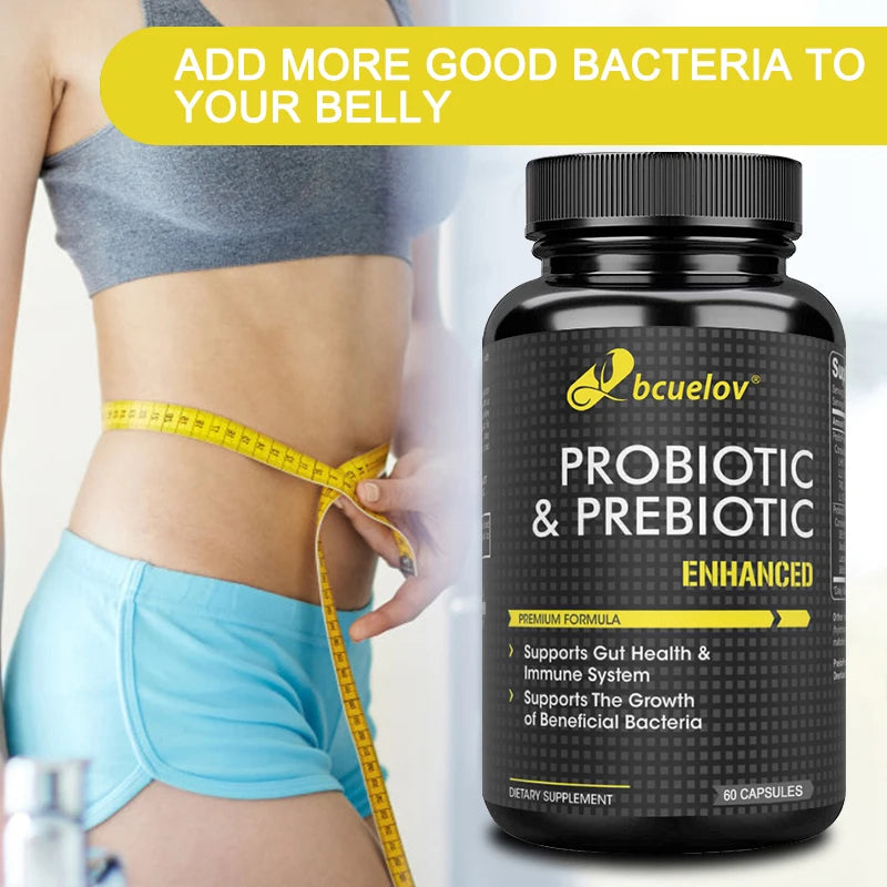 Bcuelov Prebiotics Probiotic Combo - Supports Healthy Digestion & Immune System, Reduces Bloating & Acidity, Weight Loss - AMULET RING STORE