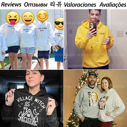 Premium Custom Cotton Hoodie Men Women,Customize Print Hoody Sweatshirt,Diy Your Own Design Photo Logo Pullover,Famliy Team Gift