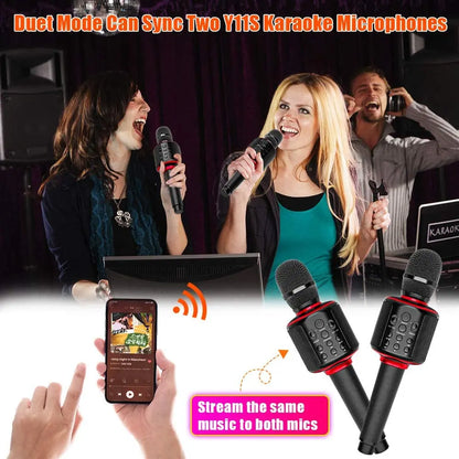 Karaoke Microphone Bluetooth Wireless Mic Portable Singing Machine with Duet Sing/Record/Play/Reverb Adult/Kid Gift for Home KTV