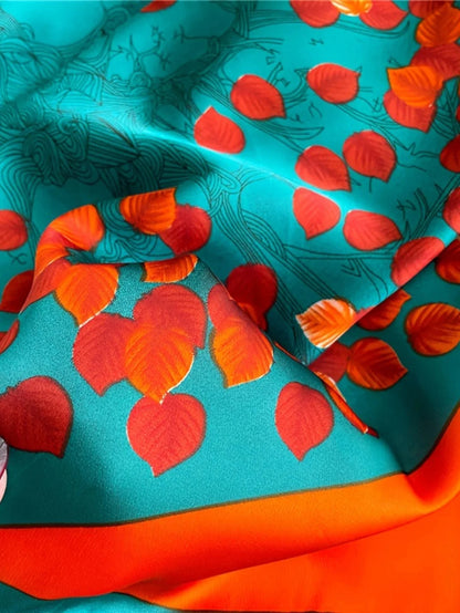 90cm Woman Fashion Satin Silk Square Scarf Spring Summer Shawls Luxury Printed Hijab Scarf Muslim Headband Wrap Beach Stoles - AMULET RING STORE