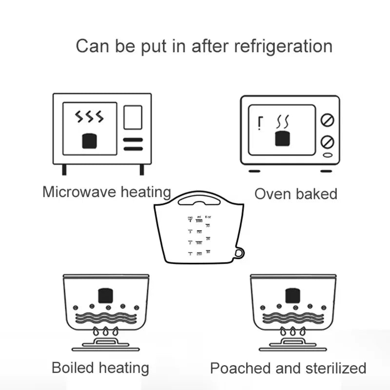 Silicone Zipper Bag,Reusable Multifunctional Fresh-keeping Storage Bag,Refrigerator Cooler Bags,Picnic Box(1000ml;1200ml) - AMULET RING STORE