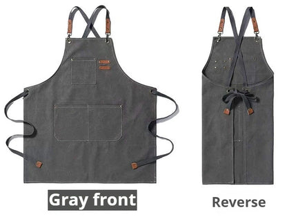 Customized apron New Fashion Canvas Kitchen Aprons For Woman Men Chef Work Apron For Restaurant Bar Shop Cafes Studios Uniform - AMULET RING STORE