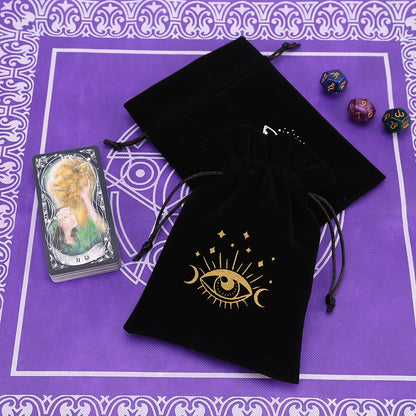 Tarot Card Bag Composite Fleece Drawstring Storage Bag Tarots Storage Bag Dice Bag Rune Jewelry Pouch Christmas Party Gift Pouch - AMULET RING STORE