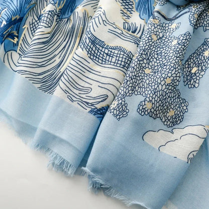 Retro Bohemian Women Viscose Scarf Big Size 88*180cm Cotton Linen Feeling Soft Shawl Tassel Hijab Wrap Summer Soft Beach