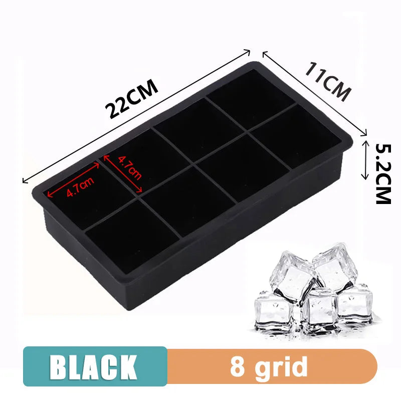 4/6/8/15 Grid Big Ice Tray Mold Giant Jumbo Large Food Grade Silicone Ice Cube Square Tray Mold DIY Ice Maker Ice Cube Tray - AMULET RING STORE
