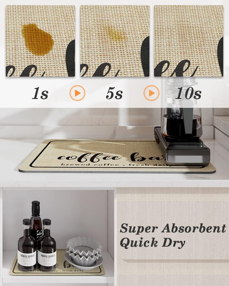 Large Kitchen Super Absorbent Mat Coffee Dish Draining Mat Drying Mat Quick Dry Bathroom Drain Pad Kitchen Faucet Placemat - AMULET RING STORE