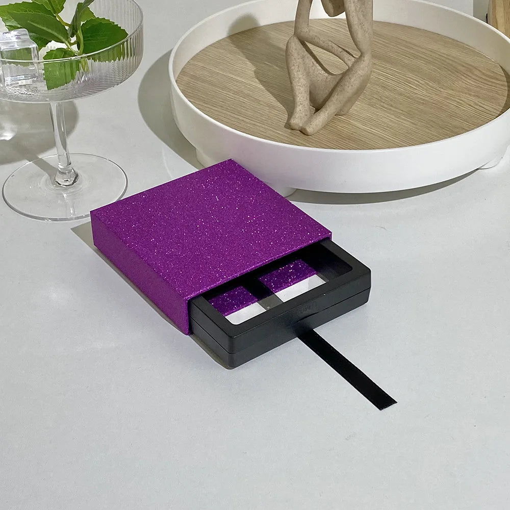 Colourful Glitter Jewellery Box Travel Jewelry Packaging Boxes Fashion Drawer Jewelry Display Box Earrings Gift Organizer Case - AMULET RING STORE