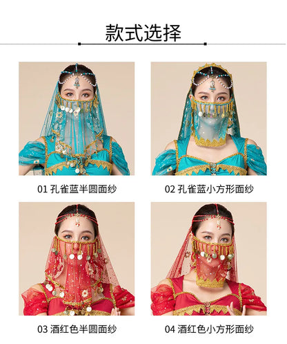 1pcs/lot woman fashion belly dance face veil lady dancing face accessories - AMULET RING STORE