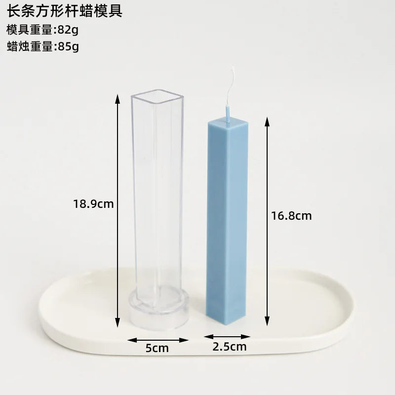 Striped Column Candle Mold Triangle Rectangle Pillar Plastic Mold DIY Candle Making Kit Forms Mold For Home Decoration - AMULET RING STORE