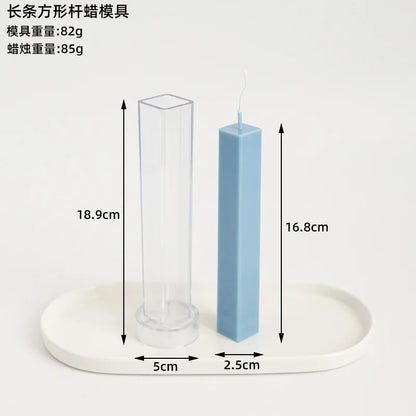 Striped Column Candle Mold Triangle Rectangle Pillar Plastic Mold DIY Candle Making Kit Forms Mold For Home Decoration - AMULET RING STORE