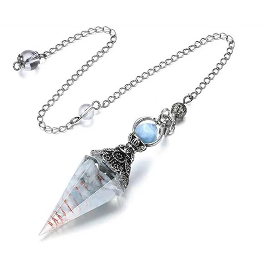 Natural 7 Chakra Healing Crystals Pendulum for Dowsing Divination Quartz Stone Pendulums Antique Reiki Pendant Pendulo Jewelry