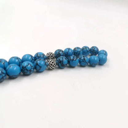 Tasbih turquoise Natural Mongolian gemstone islamic muslim bracelet Blue prayer bead Misbaha