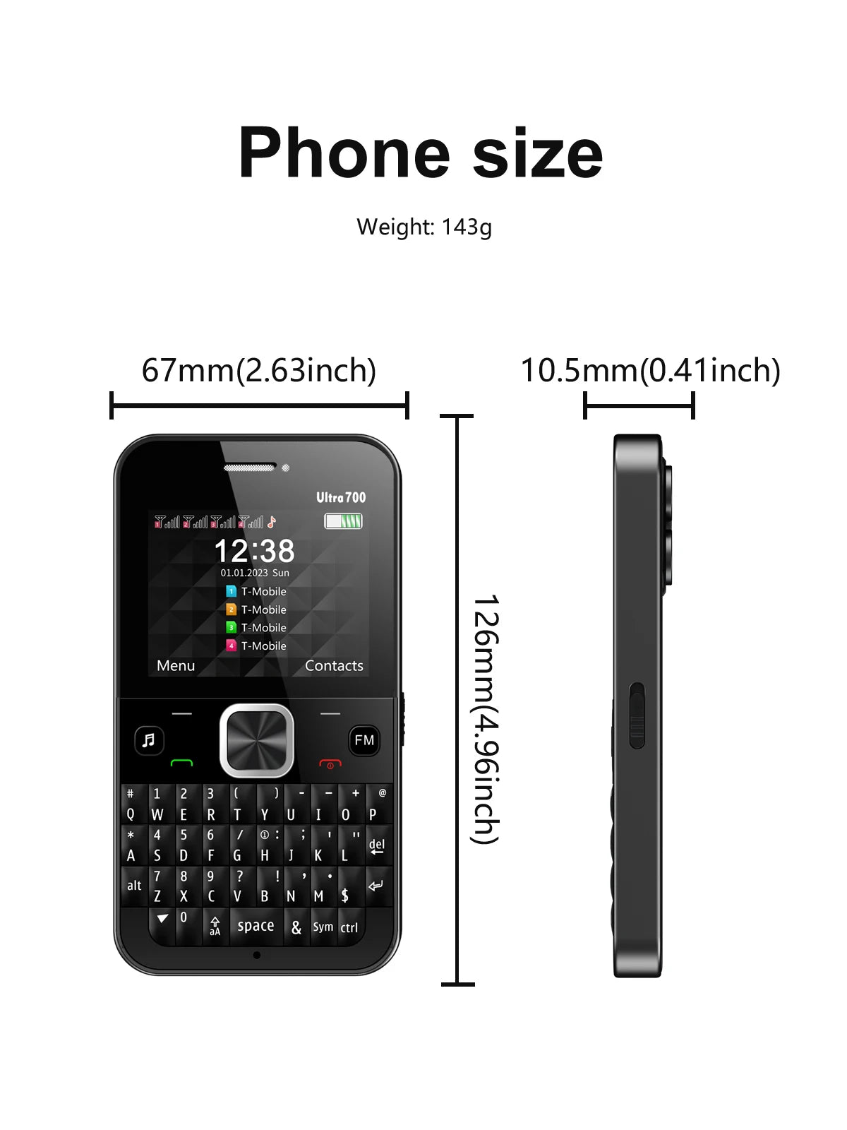 SERVO 4 SIM Card 4 Standby QWERTY Keyboard Mobile Phone Speed Dial Blacklist FM Radio Flashlight 2G GSM Cellular Cellphone TypeC