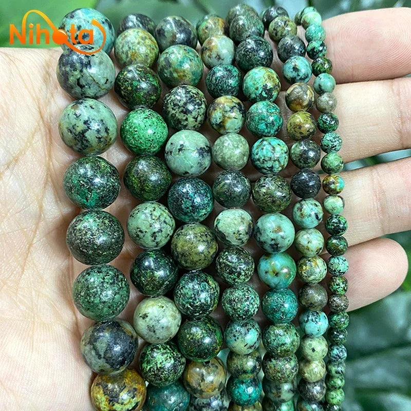 Natural Stone Beads Round Agates Turquoises Amazonite Quartz Lava Tiger Eye Beads