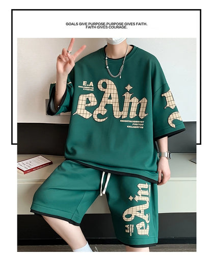 Youth Fashion Short Sleeve T-Shirt Shorts Summer Tracksuit