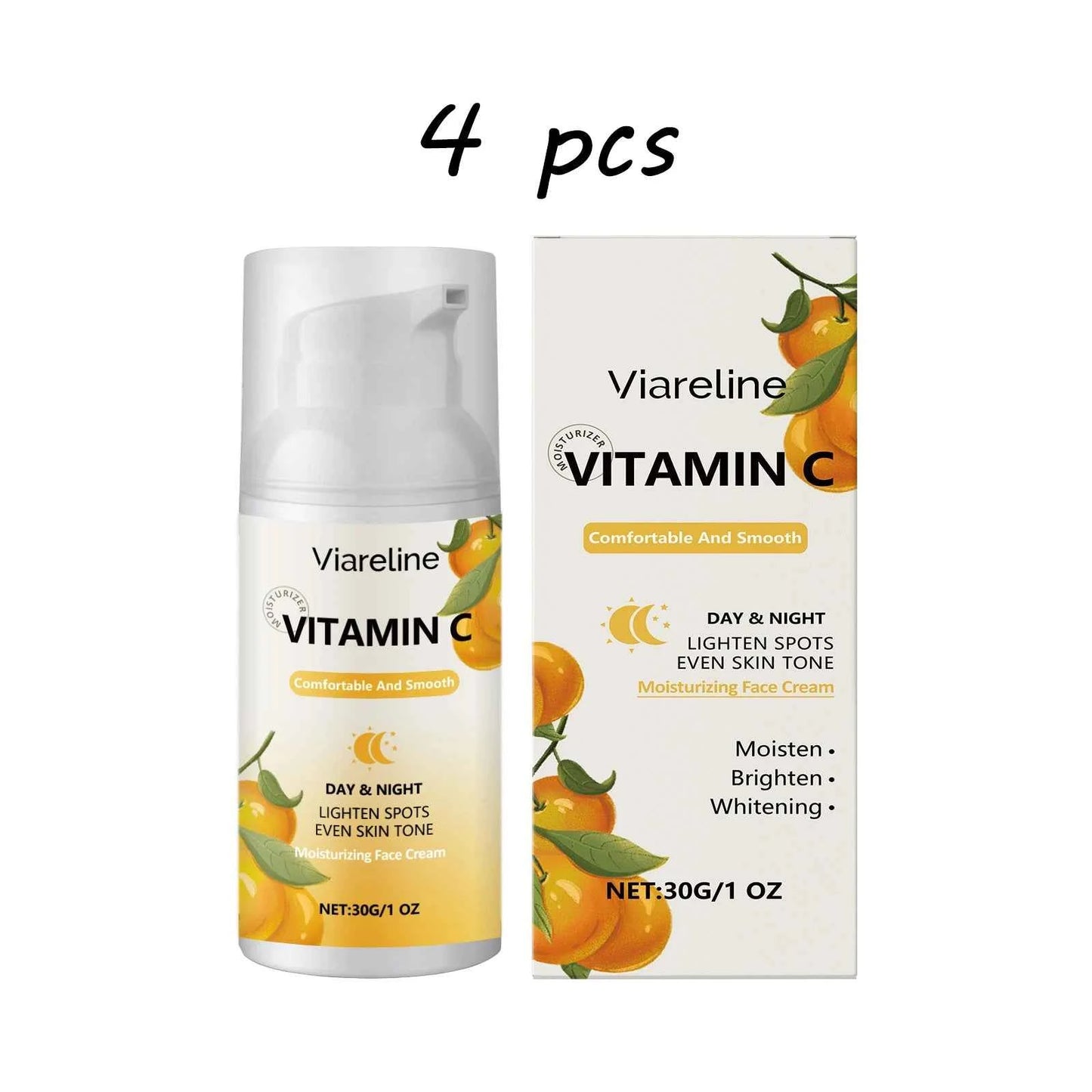 Viareline Vitamin C Face Cream Antioxidant Glowing Skin Tone Enhance Skin Elasticity Deep Moisturizing Softening Face Cream