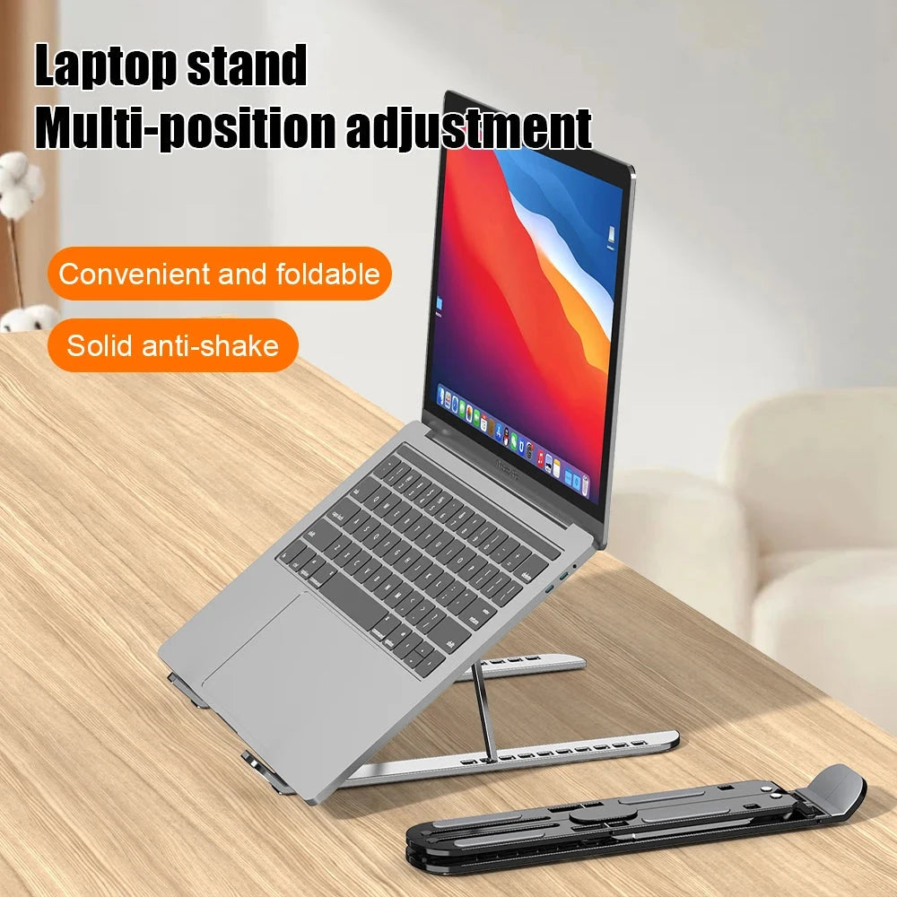 Aluminum Alloy Laptop Holder Stand Adjustable Foldable Portable for Notebook Computer Bracket Lifting Cooling Holder Non-slip - AMULET RING STORE