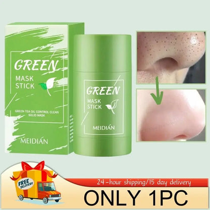 40ml Remove Blackhead Green Tea Solid Mask Clean Stick Mask Facial Dispel Acne Blemish Shrink Pores Korean Skin Care Multipack - AMULET RING STORE