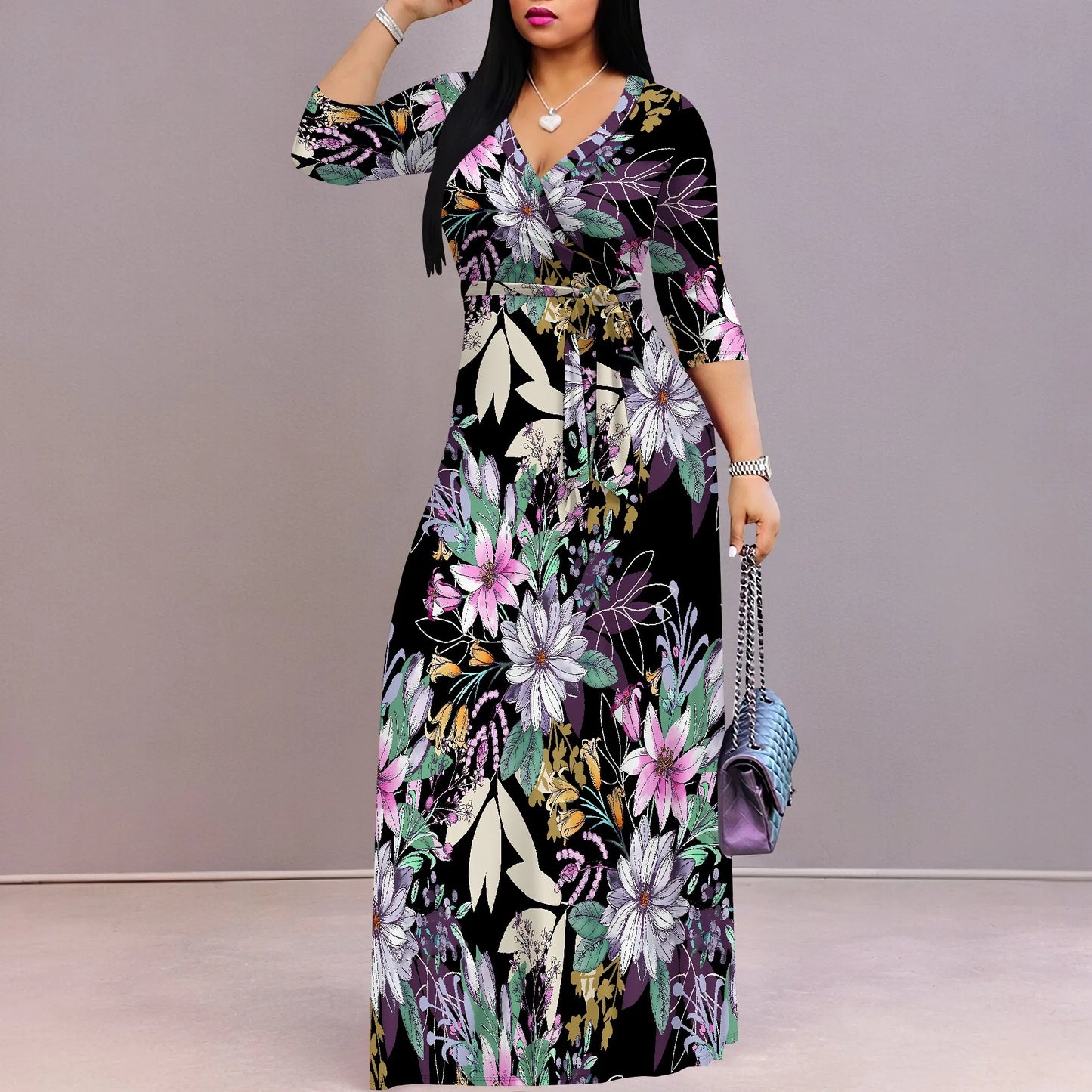 Women's Casual Sexy V Neck 3/4 Sleeves Club wear Party Outfits