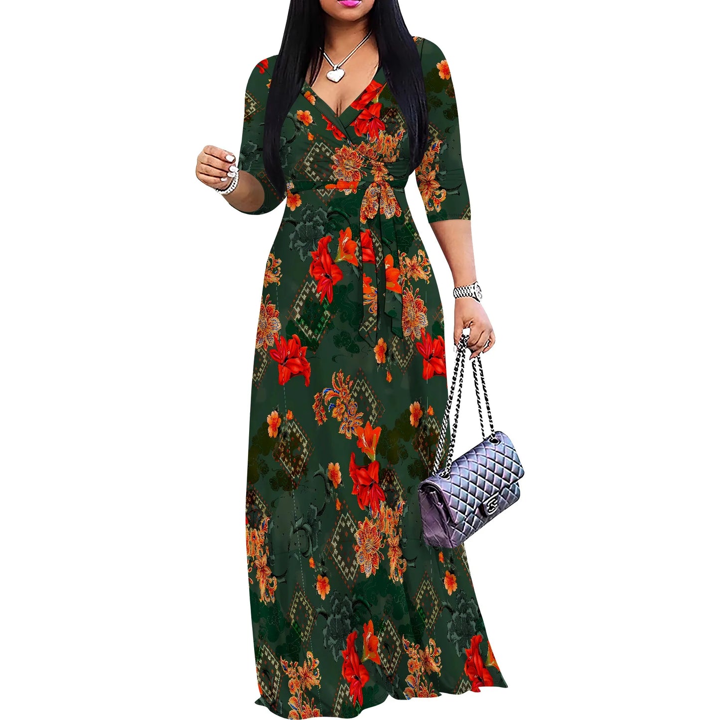 Women's Casual Sexy V Neck 3/4 Sleeves Club wear Party Outfits