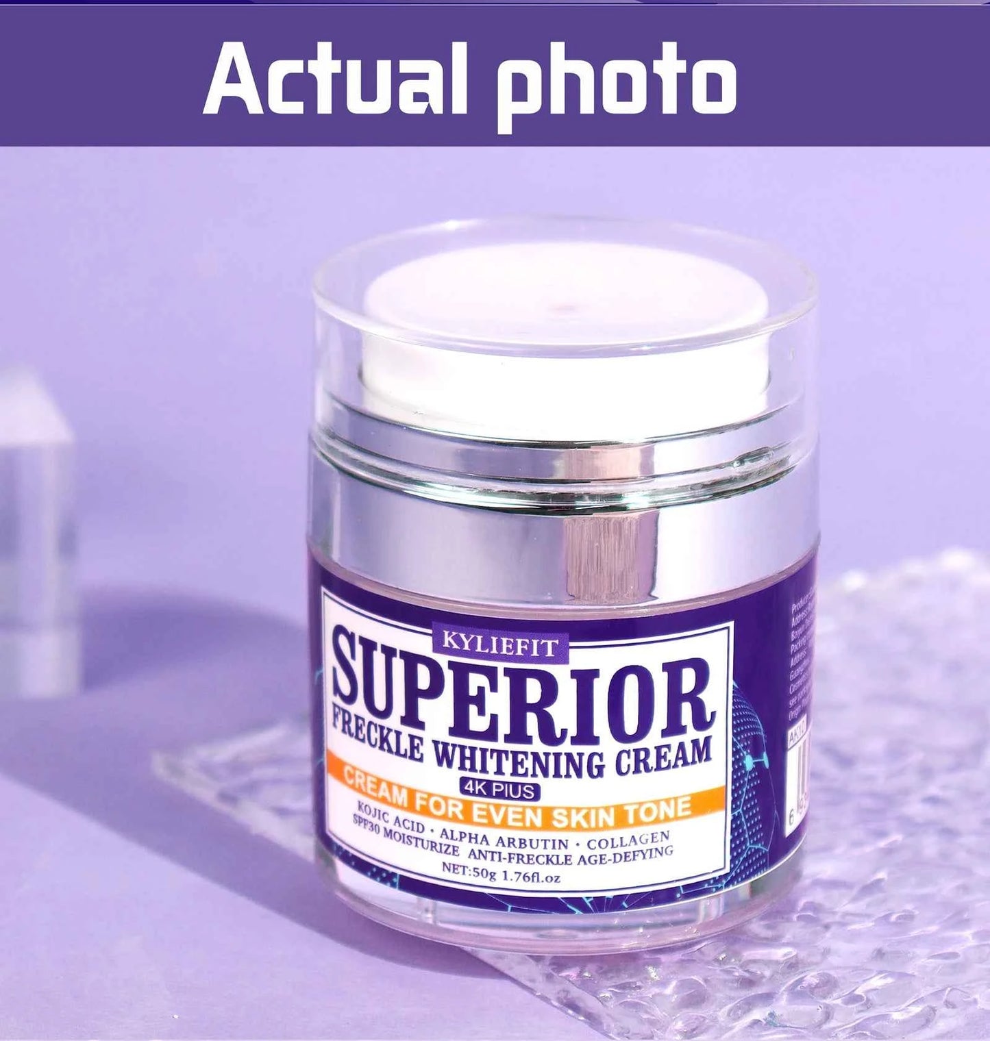 KYLIEFIT Superior Freckle Whitening Cream, Even Skin Tone, With Collagen, Kojic Acid, Spf30, Dark Spots Corrector Face Cream