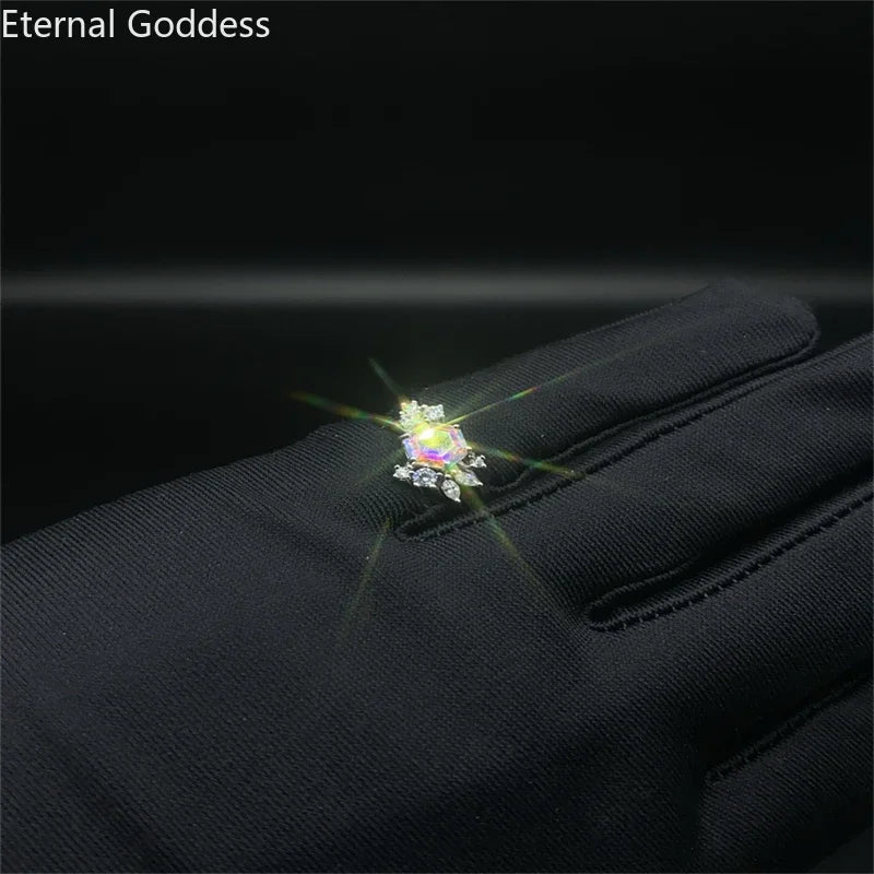 Natural Alexandrite Gemstone Ring for Women Solid 925 Sterling Silver Luxury for Engagement Bridal Gift Luxury Jewelry