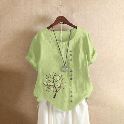 Cotton Linen T Shirt Women's Clothing Summer Retro Ladies Tops Tee Casual Loose Short Sleeve T-shirt Woman Ropa Blusas Tshirt