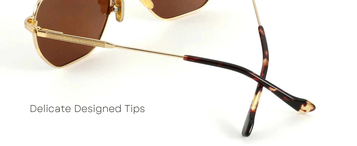 ZENOTTIC Hexagon Polarized Retro Sunglasses for Men Women-Vintage Metal Frame Design UV Protection Trendy Fashion Shades