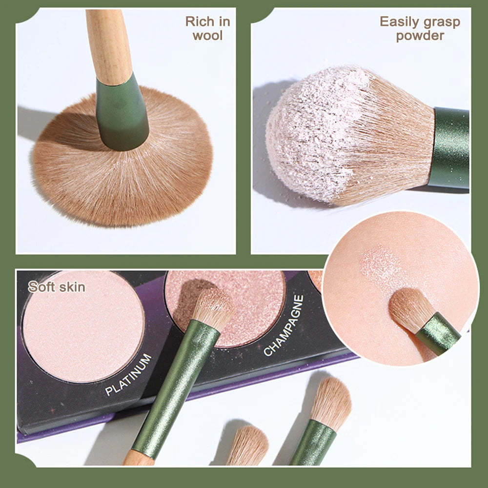 Qingluo, Professional Makeup Brushes, 10-Piece Set, Home Makeup Tools, Makeup Kit, Flawless Finish, Makeup Artist Tools, Makeup - AMULET RING STORE