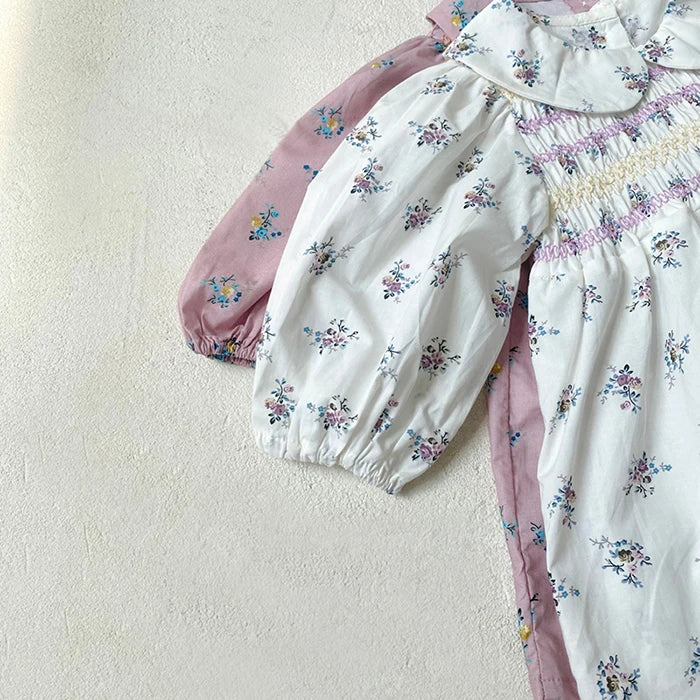 2024 New Autumn 0-3Yrs Kids Princess Dress Baby Bodysuits Long Sleeved Cotton Print Infant Baby Girls Party Dress Sister Clothes