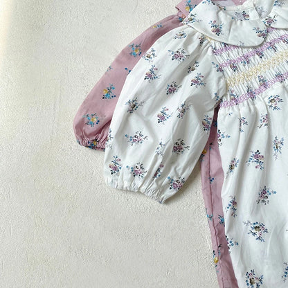 2024 New Autumn 0-3Yrs Kids Princess Dress Baby Bodysuits Long Sleeved Cotton Print Infant Baby Girls Party Dress Sister Clothes