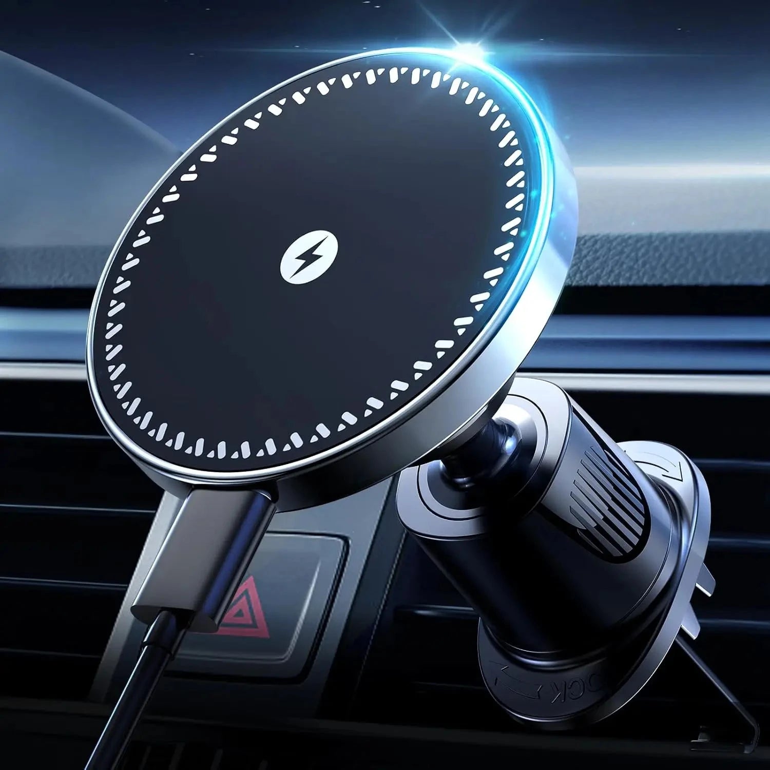 UYUXIO Magnet Wireless Car Charger 15W Fast Charging Magnetic Car Mount Phone Holder Air Vent for iPhone 16 15 14 13 Pro Max 12