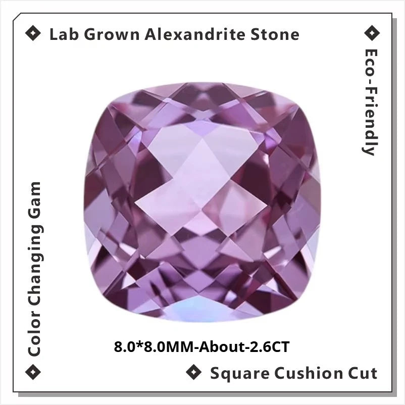 Lab Grown Alexandrite Stone High Quality Multiple Cuts Available Eco-Friendly Color Changing Gem Selectable Certificate