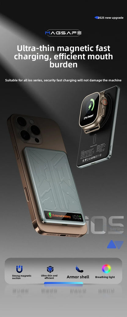 10000mAh CCC 3C Magsafe Power Bank Magnetic Wireless Phone Charger External Battery 20W Fast Charging for IPhone 16 15 - AMULET RING STORE