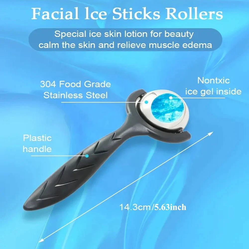 Cold Massage Ball Roller Stainless Steel Facial Ice Globes Physical Therapy Ice Ball For Muscle Pain Relief Facial Body Massager