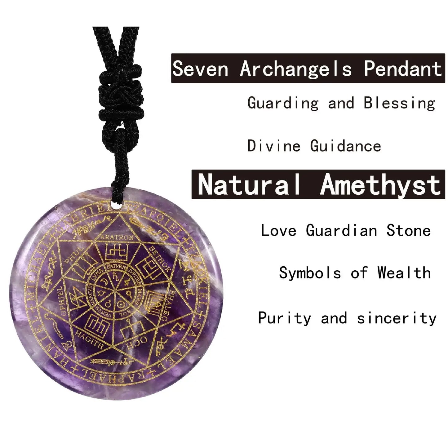 Seven Archangels Amulet Natural Crystal Quartz Necklaces