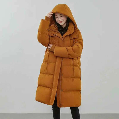 Ultra-Warm Down Jacket for Women 2025 Winter New Arrival Hooded, Knee-Length, Thickened, Waist-Defining, Versatile Coat