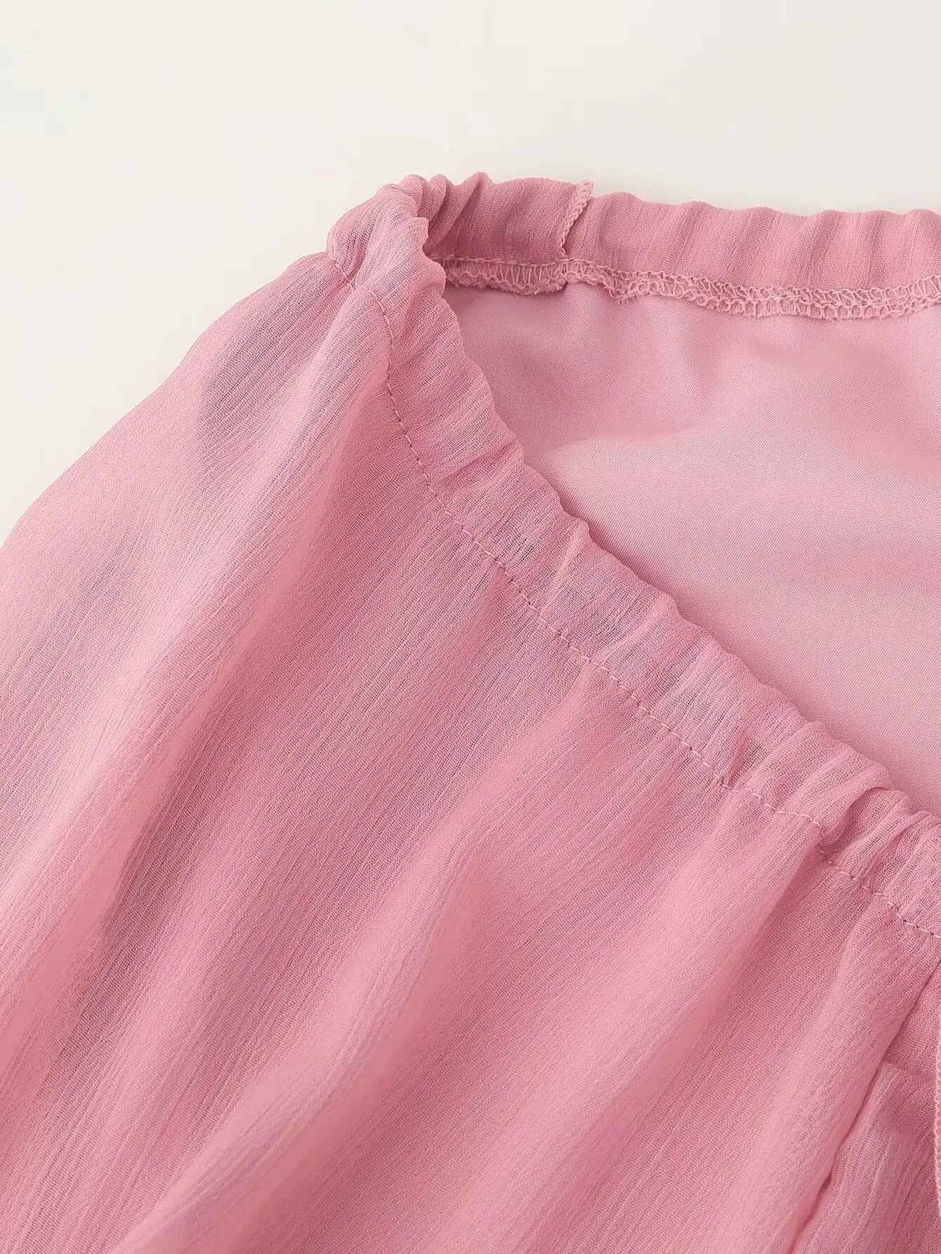 European and American style 2025 early autumn new layered ruffled long-sleeved chiffon dress