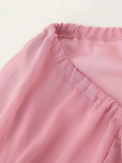 European and American style 2025 early autumn new layered ruffled long-sleeved chiffon dress