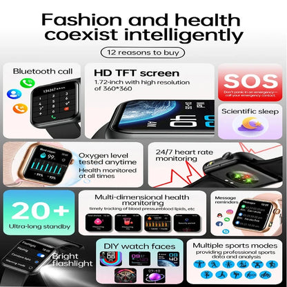 2025 New LED Women AI Smart Diagnosis Smart Watch HRV+PPG Blood Pressure Blood oxygen Health monitor IP68 NFC Smartwatches ﻿