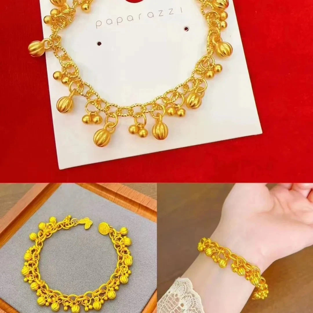 Reaped light luxury bracelet 24K gold, women, AU999 banquet occasions, elegant standard - AMULET RING STORE