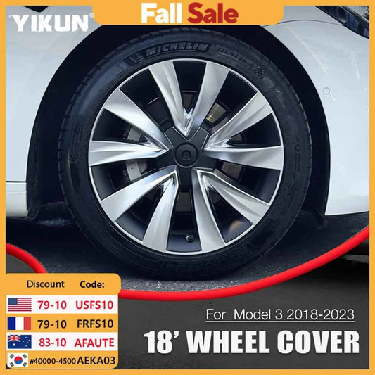 4PCS Wheel Cover 18 Inch for Tesla Model 3 Aero HubCap Performance Replacement Wheels 2018-2023 Full Rim Car Accessories 2022