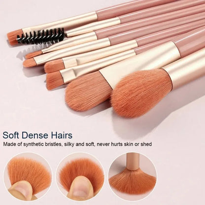 Portable 8Pcs Eyeshadow Foundation Blending Makeup Brush Soft Fluffy Cosmetics Concealer Makeup Brush Professional Make Up Tool - AMULET RING STORE