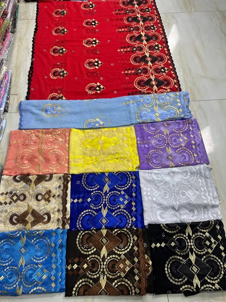 Sale 2025 New Dubai Islam Embroidered Shawl Soft Wool Jersey Hijab for Muslim Women Long Style New African Net for Spring Summer - AMULET RING STORE